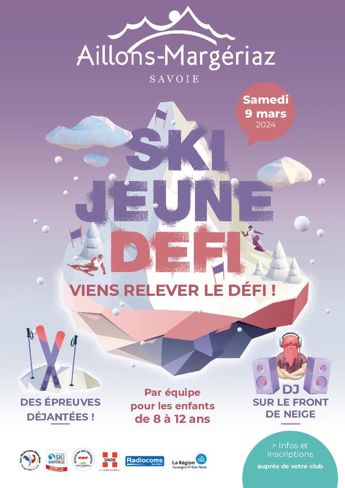 Affiche Ski Jeune Défi 2024 aux Aillons-Margériaz